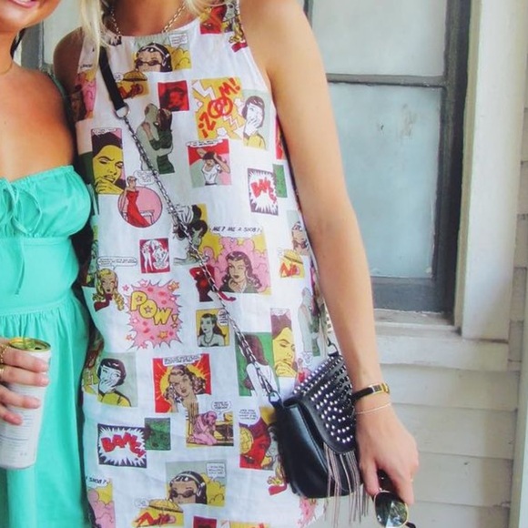 Reformation Jessi Linen Comic Book Mini Dress - Picture 2 of 3